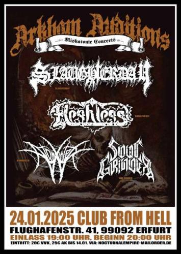 24.01.2025: Slaughterday, Fleshless, Atomwinter, Soul Grinder im From Hell in Erfurt