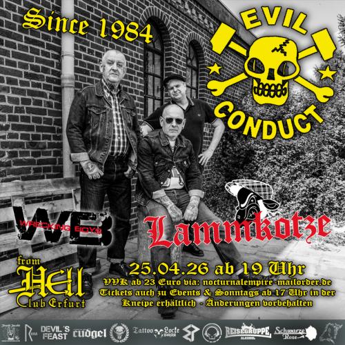 25.04.2026: Evil Conduct, Lammkotze, Wrecking Boys im From Hell in Erfurt