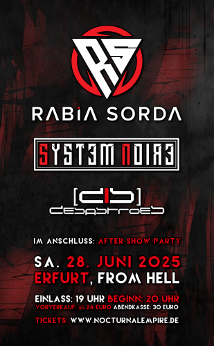 28.06.2025: Rabia Sorda, System Noire, Desastroes im From Hell in Erfurt