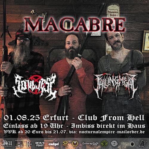 01.08.2025: Macabre, Falling Meat, Soulless im From Hell in Erfurt