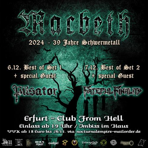 06.12.2024: Macbeth - 39 Jahre Schwermetall/ + Pilsator im From Hell in Erfurt