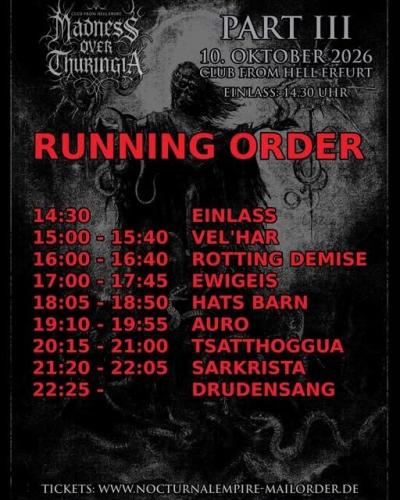 10.10.2026: Madness over Thuringia III im From Hell in Erfurt -