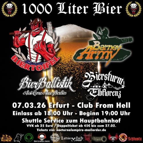 07.03.2026: Biertoifel, Barney Army, Biersturm Elbflorenz, Bierballistik im From Hell in Erfurt