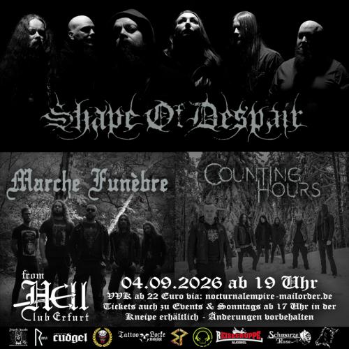 04.09.2026: Shape of Despair, Marche Funébre, Counting Hours im From Hell in Erfurt