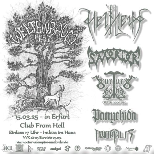 15.03.2025: Weltenbaum Fest mit Helheim, Saxorior, Surturs Lohe, Panychida, Immortalis im From Hell in Erfurt