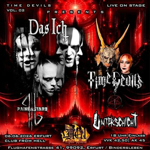 06.06.2026: Das Ich, Unterschicht, Time Devils, Painbastard im From Hell in Erfurt - Early Bird