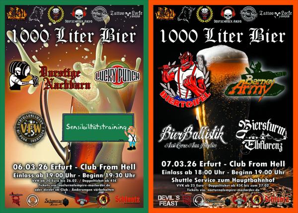 06.03.+07.03.2026: 1000 Liter Bier Doppelticket - From Hell/ Erfurt