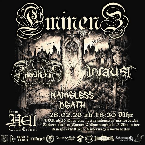 28.02.2026: Eminenz, Andras, Infaust, Nameless Death im From Hell in Erfurt