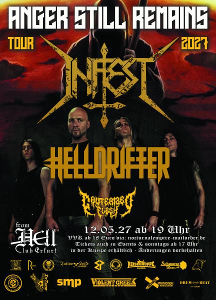 12.05.2027: Infest + Helldrifter + Cauterized Flesh im From Hell in Erfurt