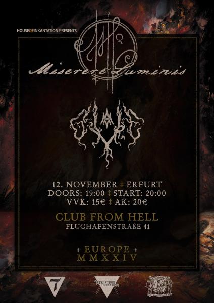 12.11.2024: Miserere Luminis + Givre im Club From Hell in Erfurt