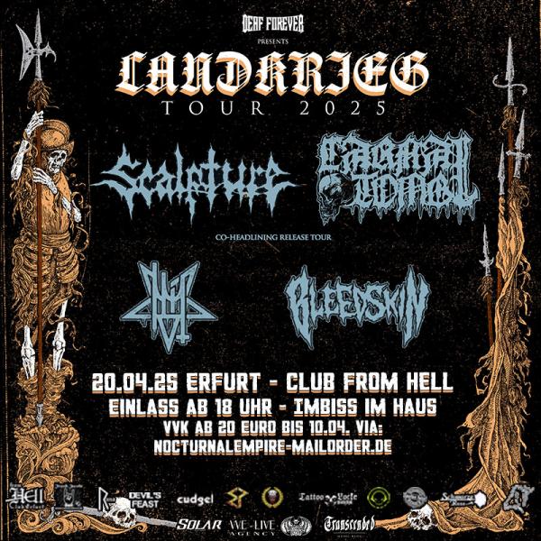 20.04.2025: Scalpture, Carnal Tomb, Bleed Skin, Marcation im From Hell in Erfurt