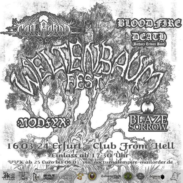 16.03.2024: Weltenbaum Fest mit Cân Bardd, Blood Fire Death, Blaze of Sorrow, Nodfyr