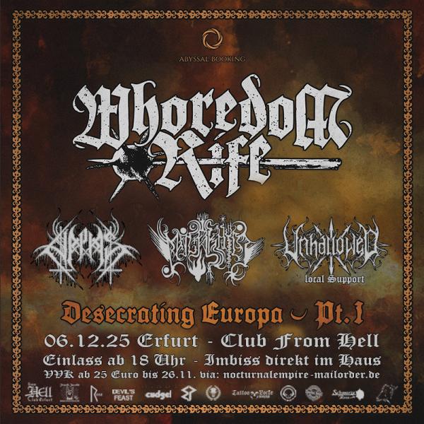 06.12.2025: Whoredom Rife, Halphas, Malakhim, Unhallowed im From Hell in Erfurt